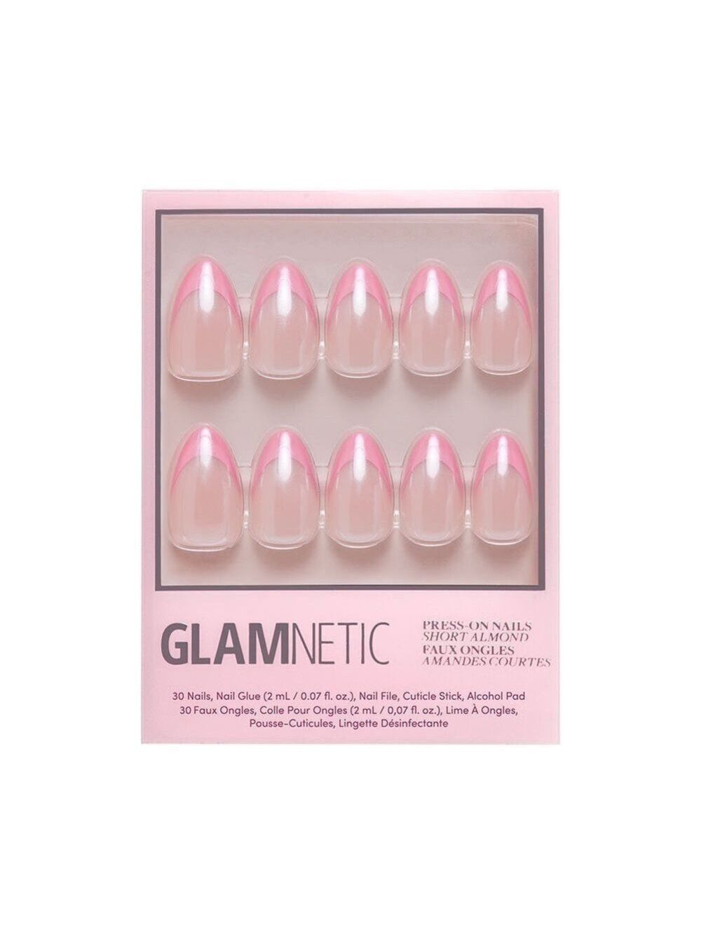 Glamnetic BUBBLE GUM GLAZE
Short Almond: Press on Nails